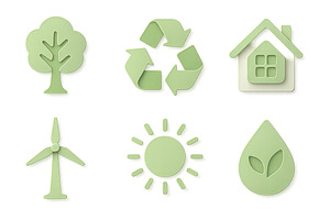 Eco icon set including tree, recycle, an Illustration by Dvoevnore photos