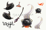 Halloween Witches Characters Clipart, a Seasonal Illustration by KaramfilaS (Thumbnail 7 of 10)