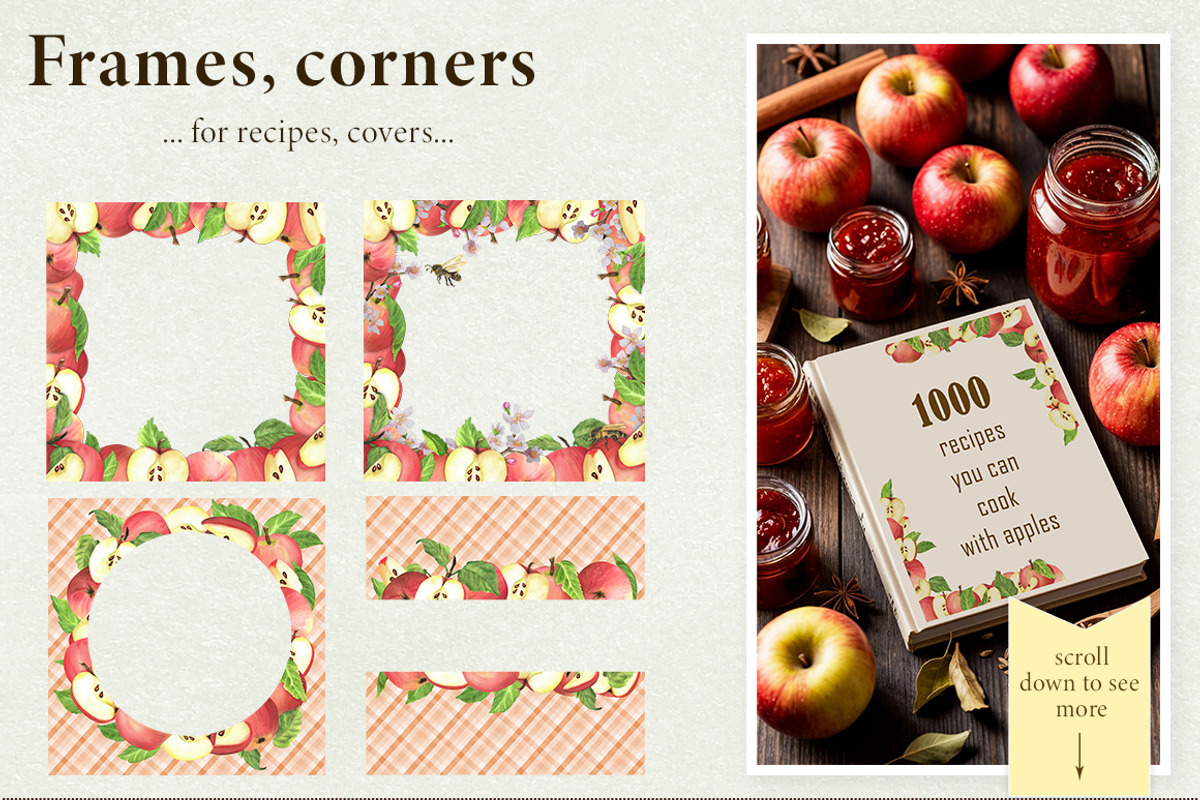 Apple Orchard Watercolor Clipart, a Food Illustration by ElenaValeto (Photo 7 of 13)