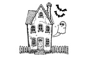 Haunted House & Pumpkin Art, an Illustration by musafir_fashion (Thumbnail 8 of 16)