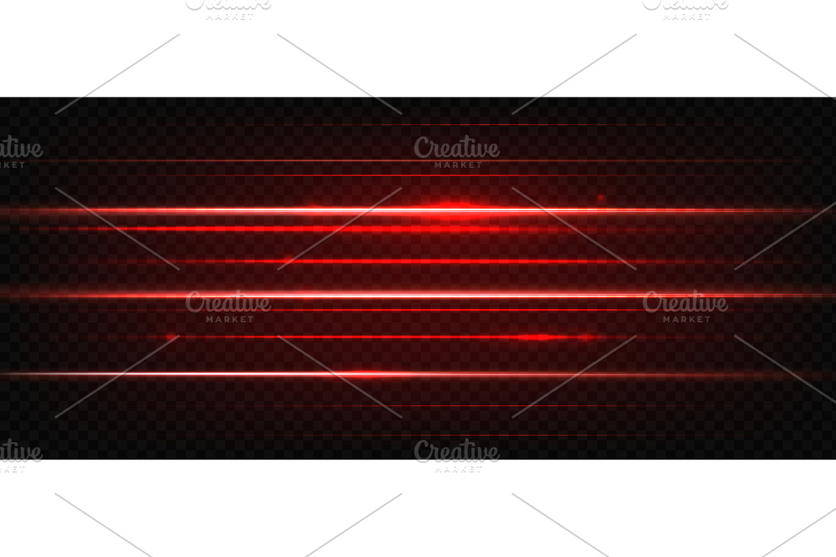 Red laser light. Glowing horizontal, an Illustration by Frogella