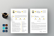 cv resume word and canva template, a Resume Template by mijli (Thumbnail 1 of 10)
