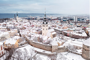 Aerial View of Tallinn in winter, an Architecture Photo by Nature and travel