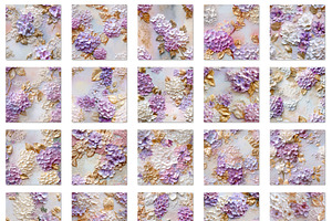 Floral Mural Seamless Patterns Set