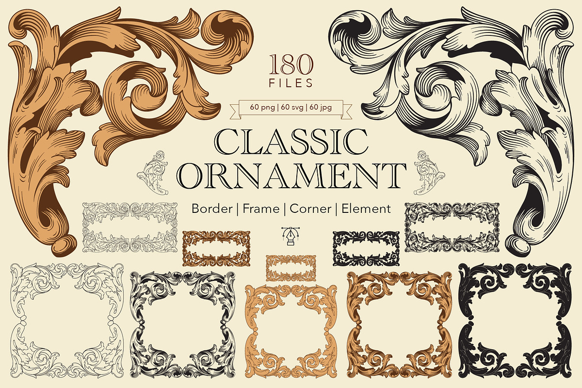 Frames And Borders Ornate Vintage, a Decorative Illustration by Samira (Photo 1 of 6)