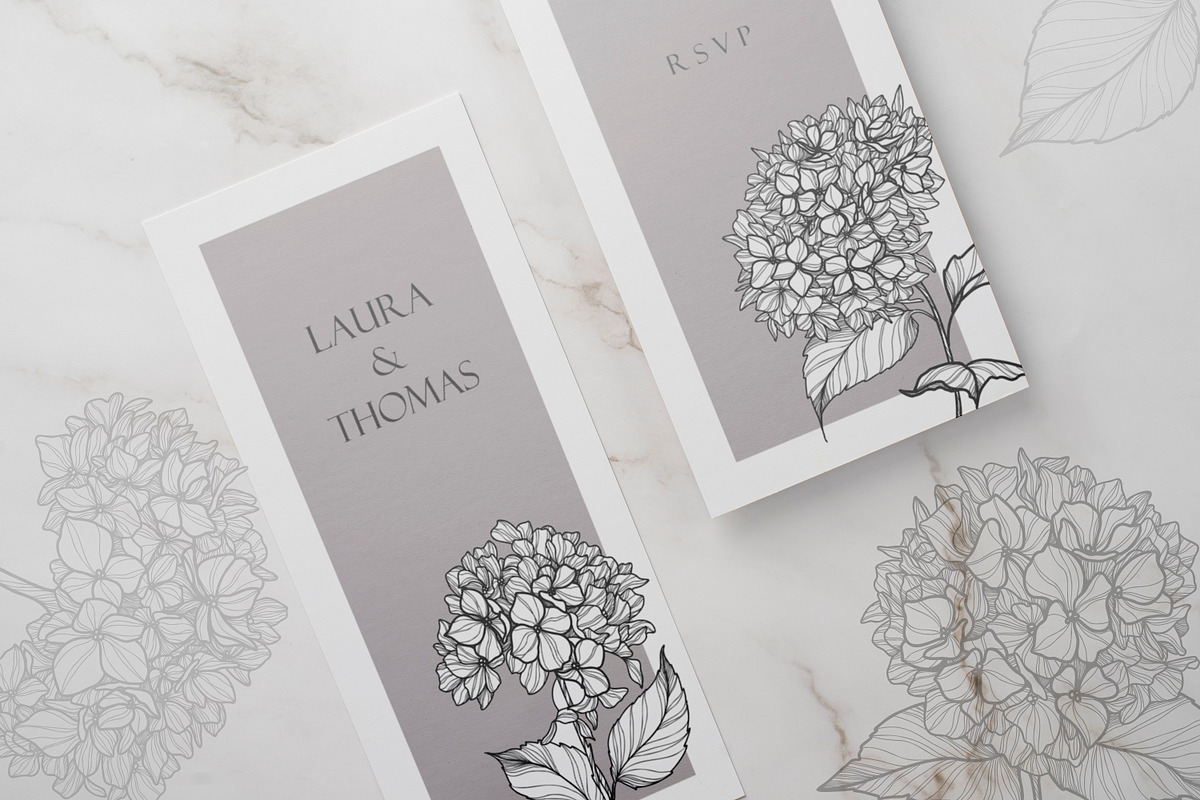 Hydrangea Flowers Line Art SVG, a Decorative Illustration by Dervik Art Store (Photo 2 of 6)
