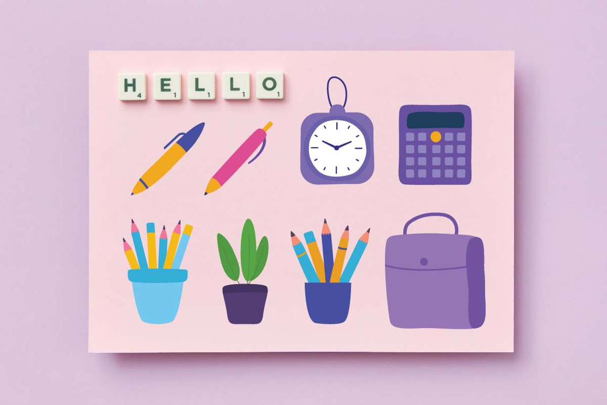25 Colorful Office School Stationery, an Education Illustration by jongcreative (Photo 3 of 5)