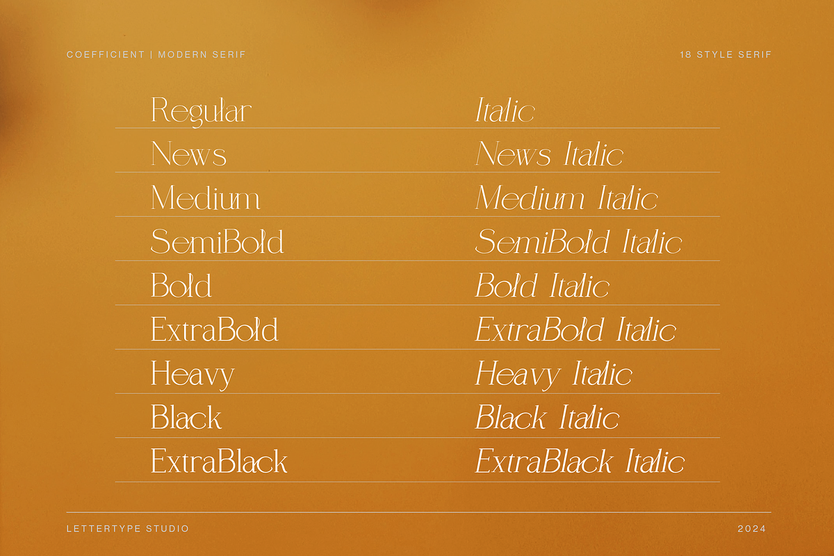 Coefficient Modern & Elegant Serif, a Serif Font by Lettertype Studio (Photo 3 of 18)