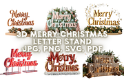 3D Merry Christmas Letter Stand, a Seasonal Illustration by Creative design (Thumbnail 1 of 7)