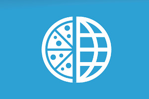 Vector Pizza And Planet Logo