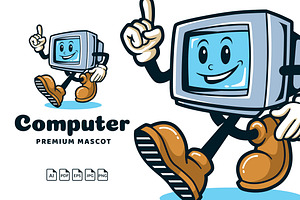 Computer Monitor Retro Vintage Logo