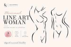 Female Body Line Art Vector Set