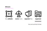 50 Birthday Party Icons, an Outline Icon by Side Project (Thumbnail 3 of 7)