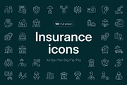 Insurance Icon Set, an Outline Icon by Prosymbols (Thumbnail 1 of 8)