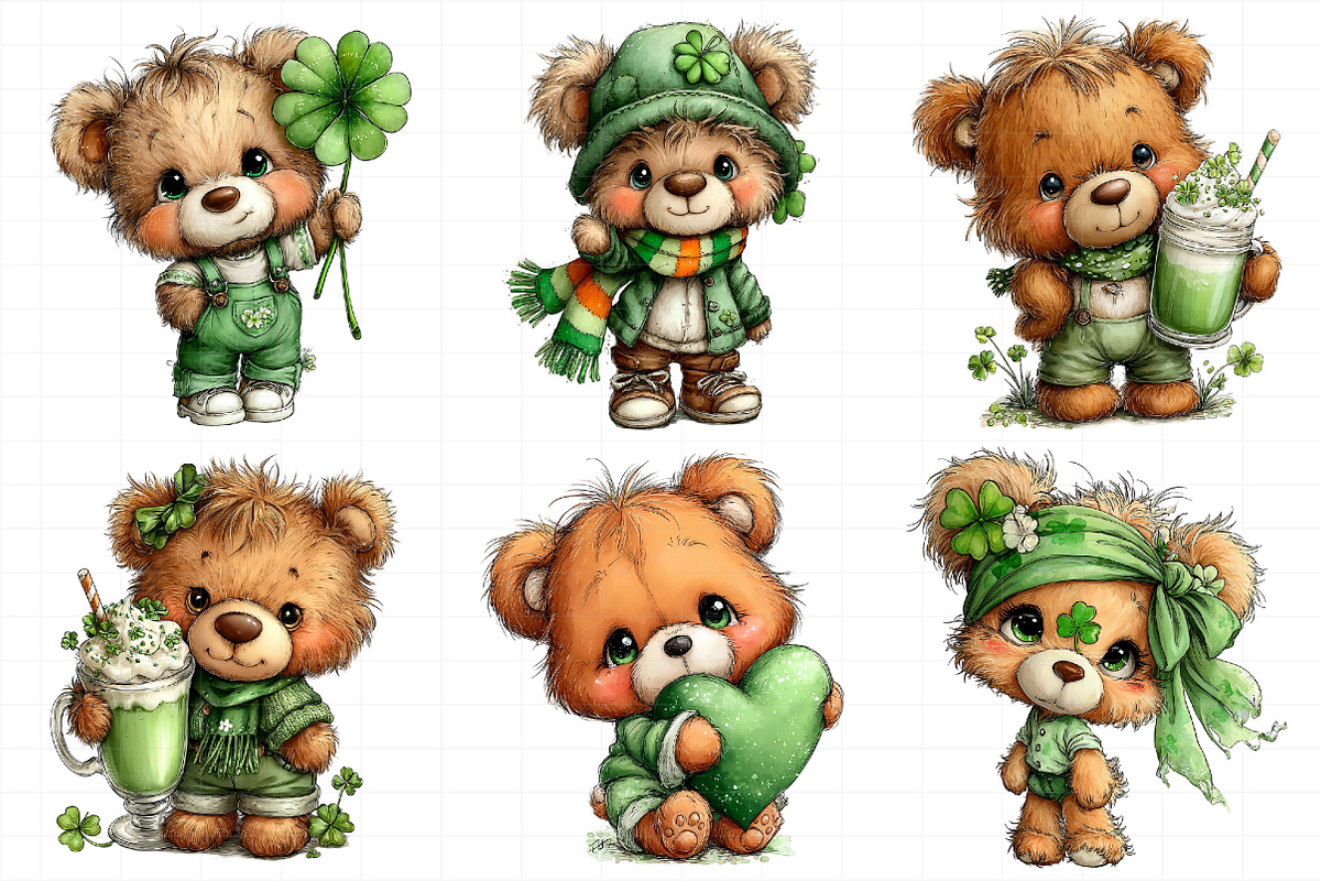 St. Patrick's Teddy Bear Clipart, an Illustration by Daily.Designs (Photo 8 of 8)