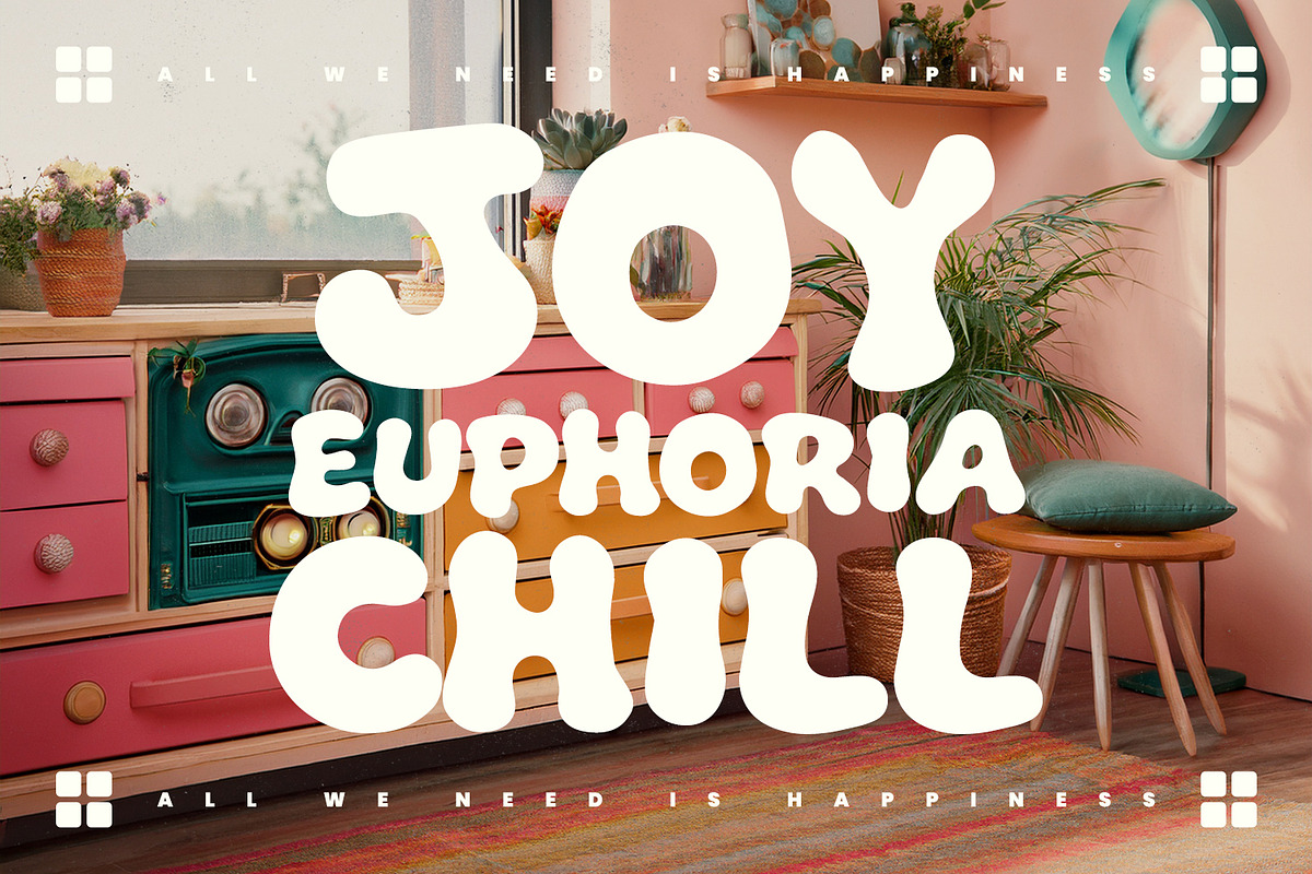 Weathy Groovy Playful Retro Bubble, a Handwritten Font by Maulana Creative (Photo 6 of 7)