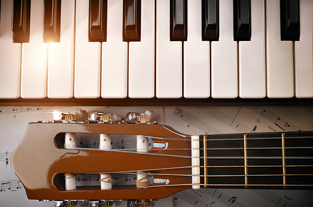 PIano and tuning peg classic guitar, an Arts & Entertainment Photo by Davizro's Market