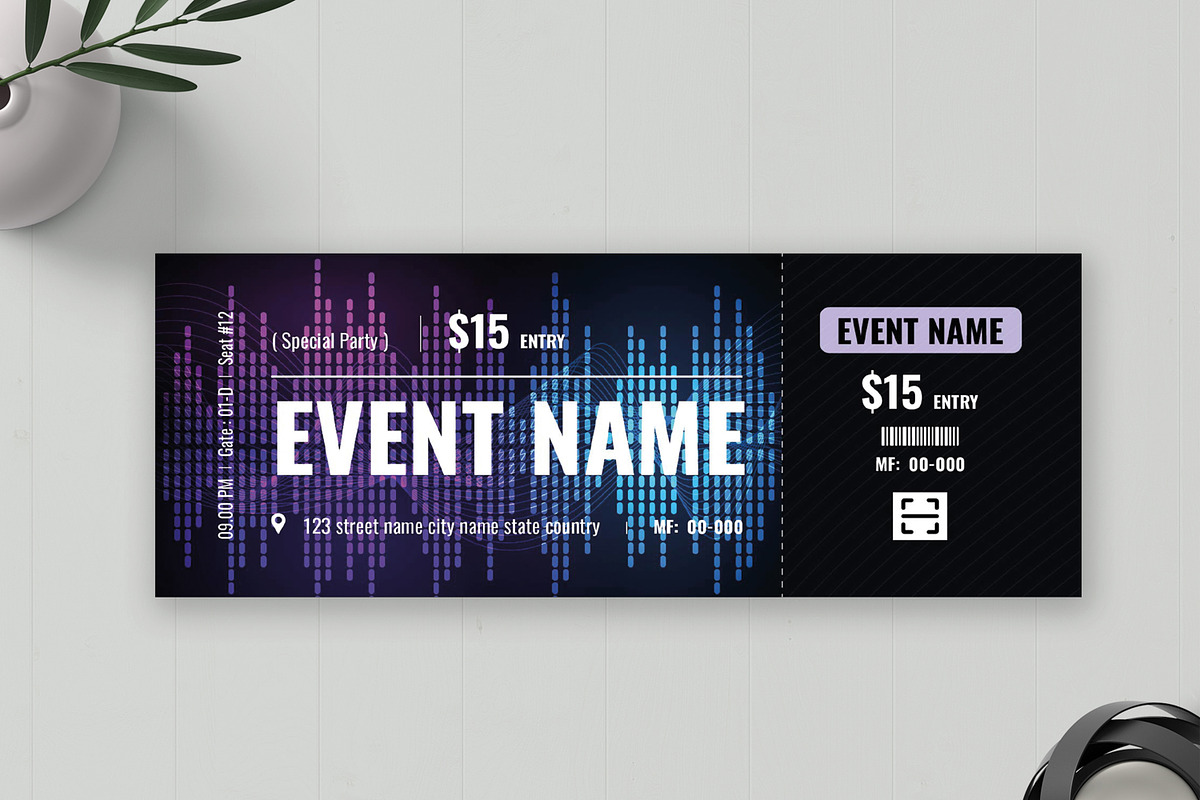 Editable Elegant Event Ticket preview 2