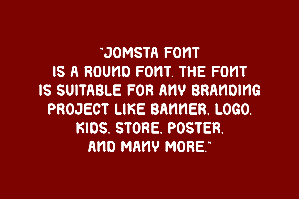 Jomsta - Rounded Font, a Sans Serif Font by QR Design Studio (Photo 5 of 7)