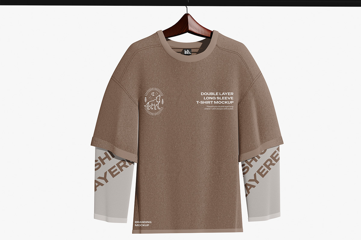 Double Layer Sleeve T-shirt Mockup, a Shirt Mockup by Unerispace (Photo 5 of 5)