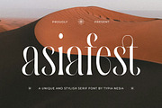 Asiafest - A Unique & Stylish Serif, a Serif Font by Typia Nesia (Thumbnail 1 of 12)