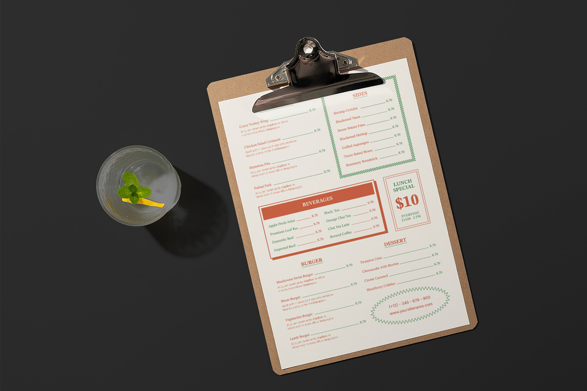 Casual Dining Restaurant Menu, a Stationery Template by Neermana (Photo 2 of 4)