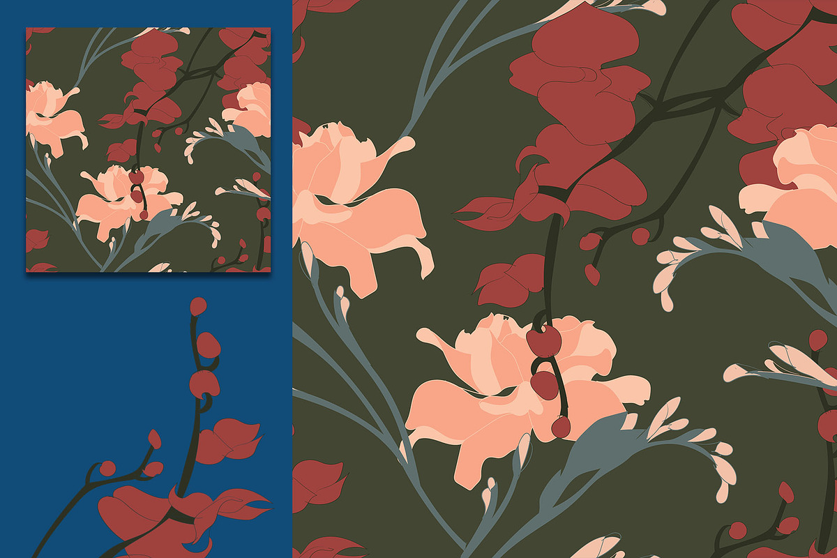 20EPS/jpg seamless floral pattern, a Pattern Graphic by Theraphosath (Photo 7 of 11)