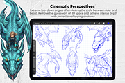 Dragon Rider Bases Procreate Stamps, a Brush Add-On by Selentaori Studio (Thumbnail 7 of 11)