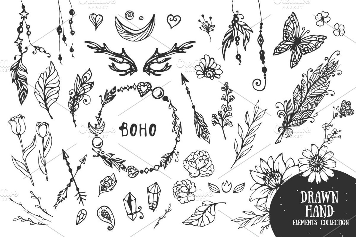 Hand Drawn Elements collection, an Object Graphic by inifer (Photo 2 of 5)