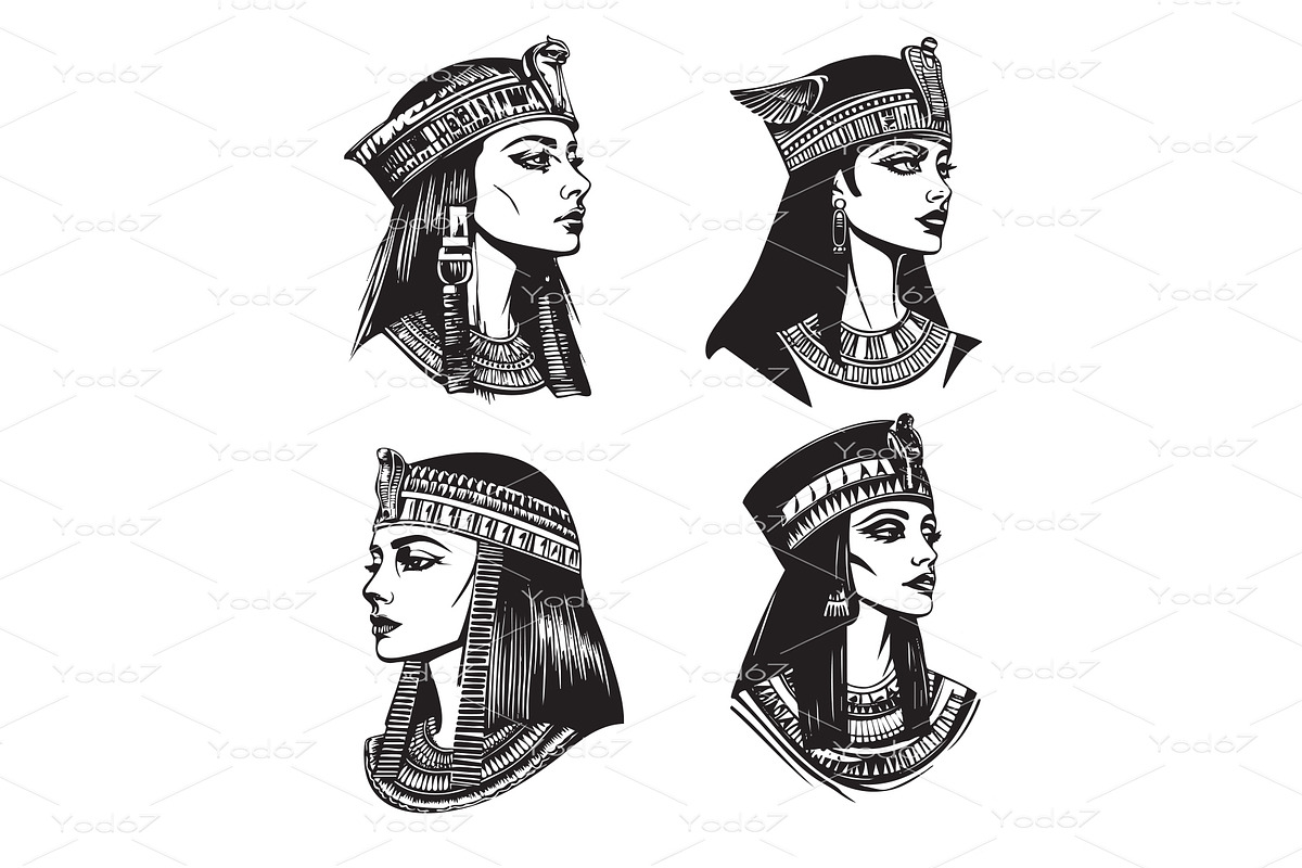Vector of Cleopatra portraits, a Person Illustration by yod67