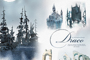 Hand Painted Draco Clipart Set, a Decorative Illustration by ArtCreationsDesign (Thumbnail 4 of 13)