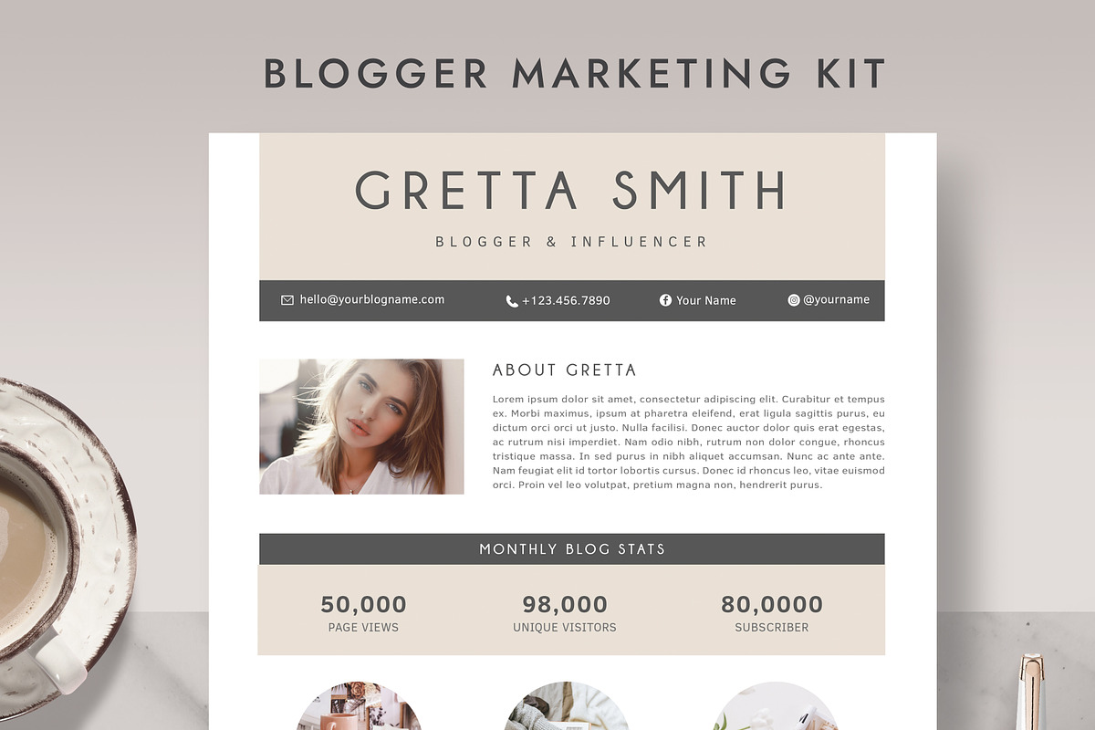 Media Kit for Blogger BM005, a Flyer Template by Draca Design Co (Photo 1 of 4)