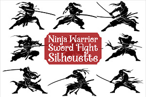 Ninja Warrior Sword Fight Bundle, an Illustration by yasushie
