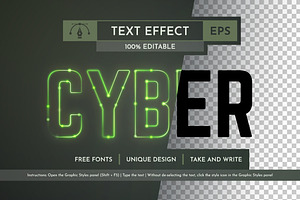 Cyber Glow Editable Text Effect
