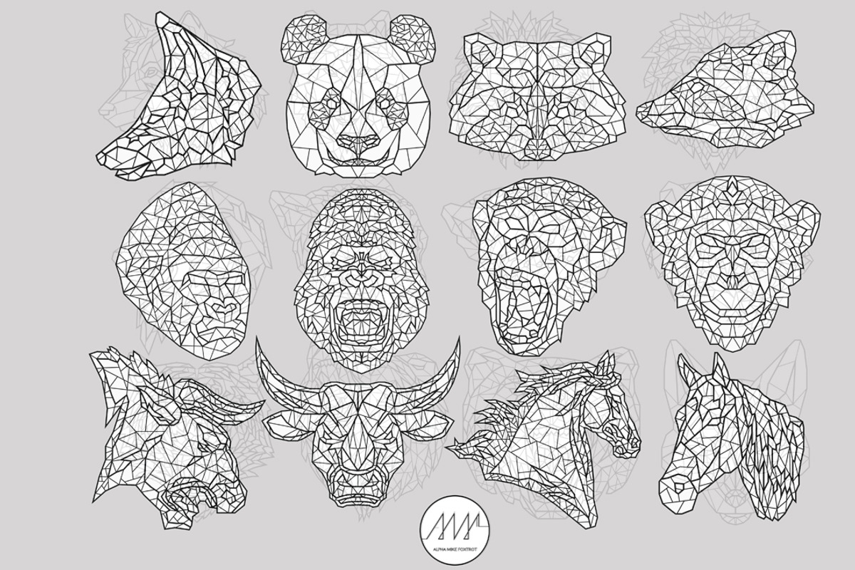 Geometric Animals Collection, an Animal Illustration by Alpha Mike Foxtrot (Photo 3 of 10)