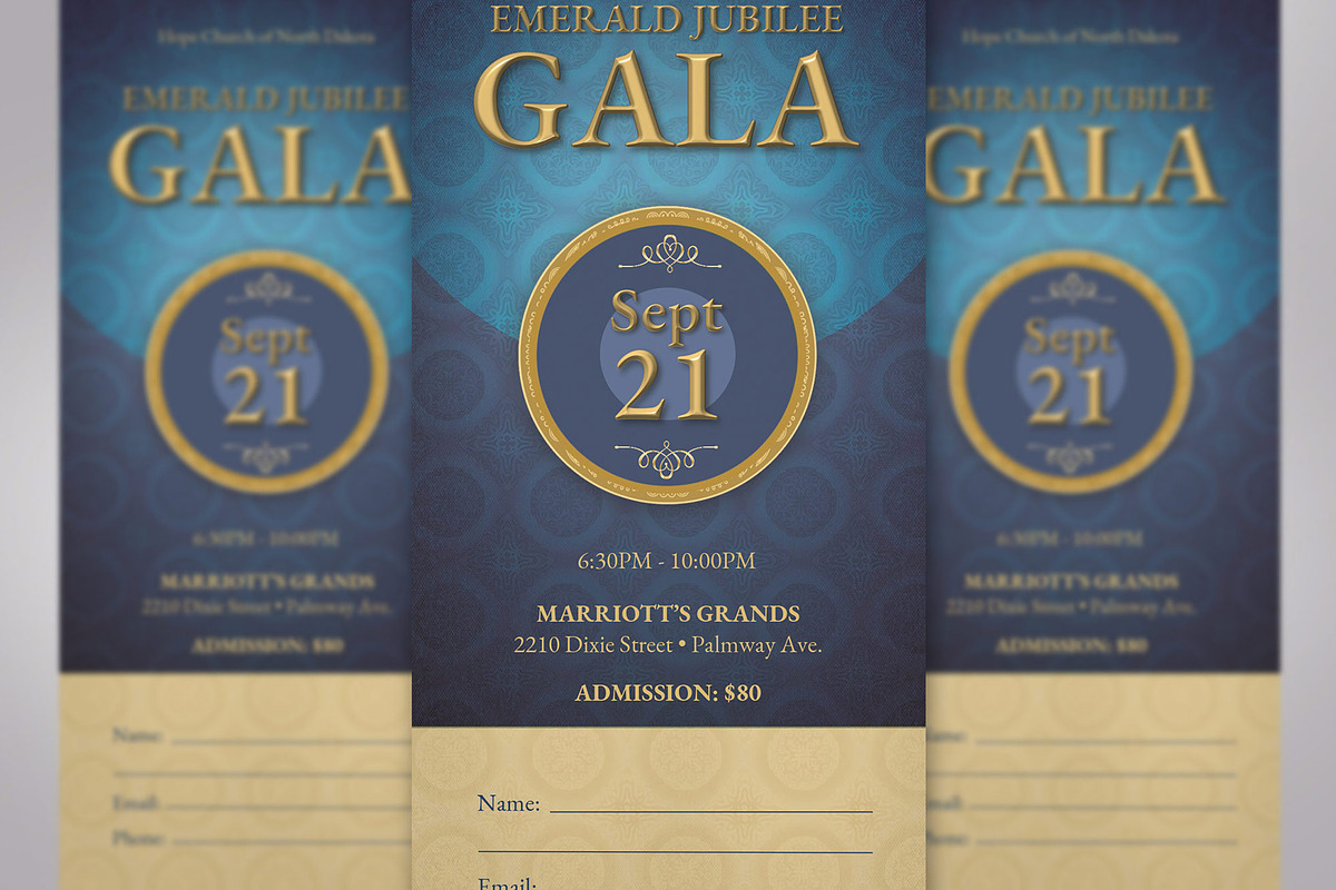 Anniversary Banquet Ticket Word, a Card Template by Four C Graphic (Photo 6 of 10)