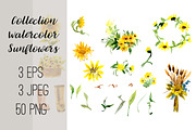 №2 Collection Watercolor Sunflowers, a Decorative Illustration by Rasveta (Thumbnail 1 of 4)