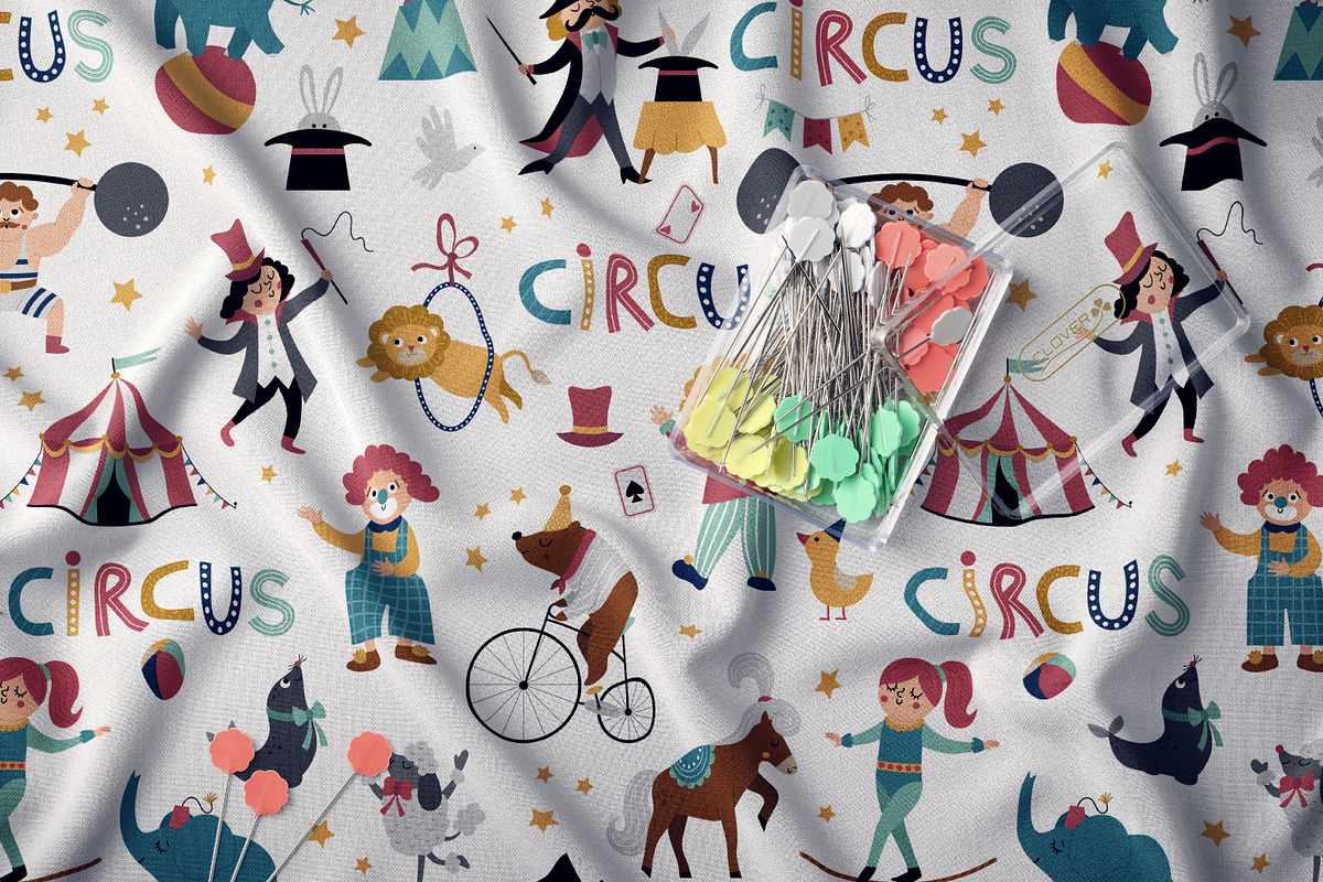 Circus Seamless Pattern, a Pattern Graphic by Digital Studio (Photo 2 of 7)