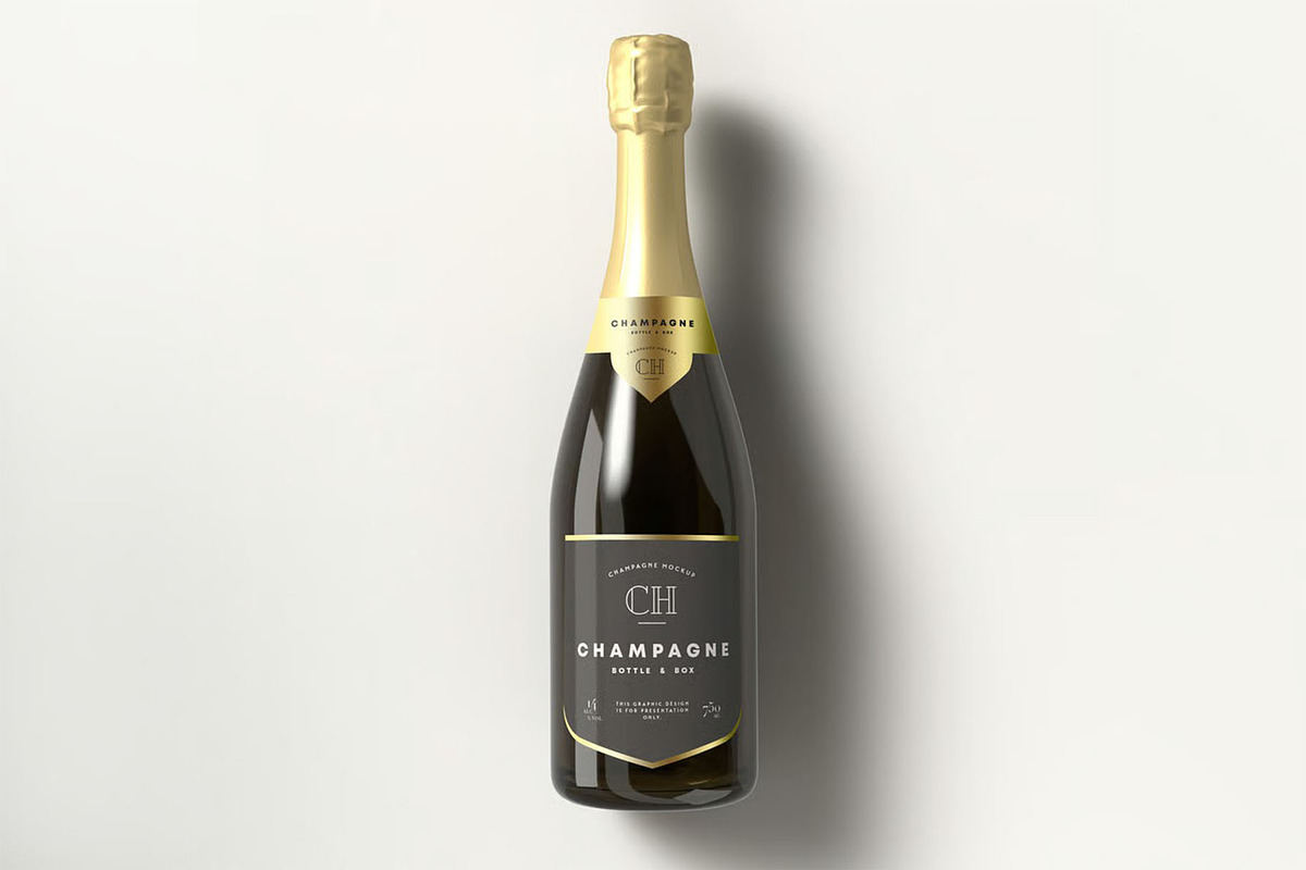 Champagne Bottle Mock-up, a Product Mockup by zippypixelstudio (Photo 7 of 16)