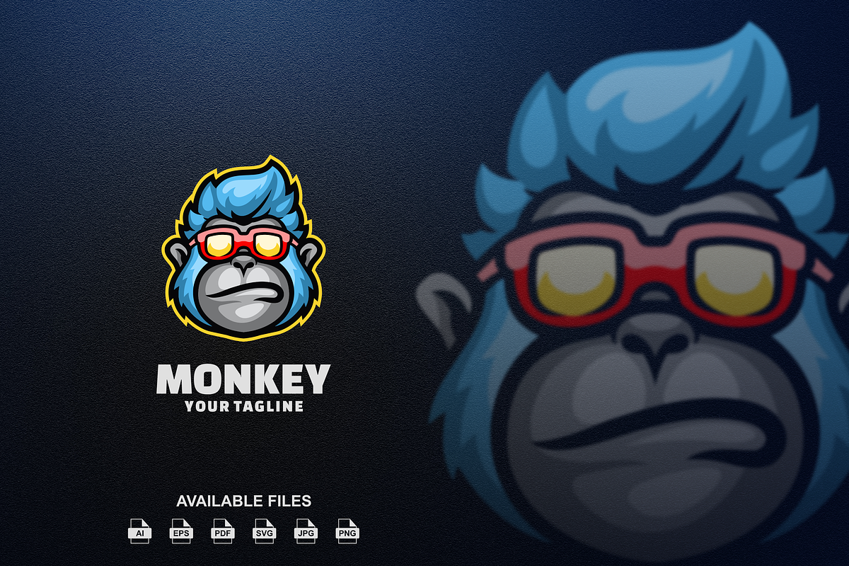 Monkey Head Logo Template, a Templates & Theme by artchiles_design