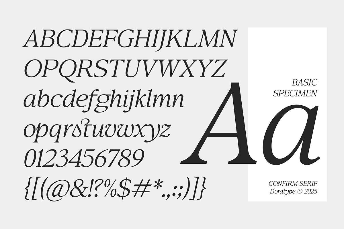 Confirm Serif (42 fonts), a Font by Dora Typefoundry (Photo 12 of 12)