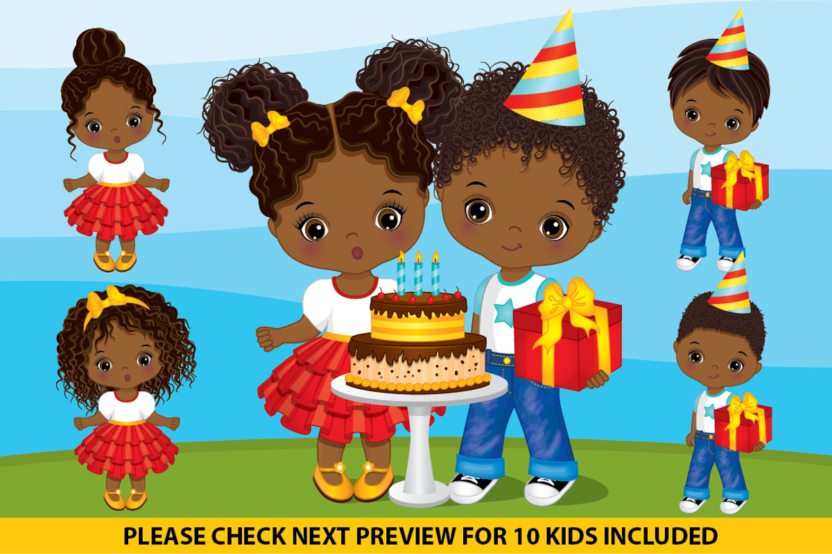 Vector Birthday African American Kid, an Illustration by TheCreativeMill (Photo 1 of 2)