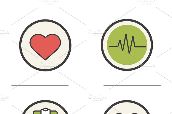Cardiology Icons. Vector