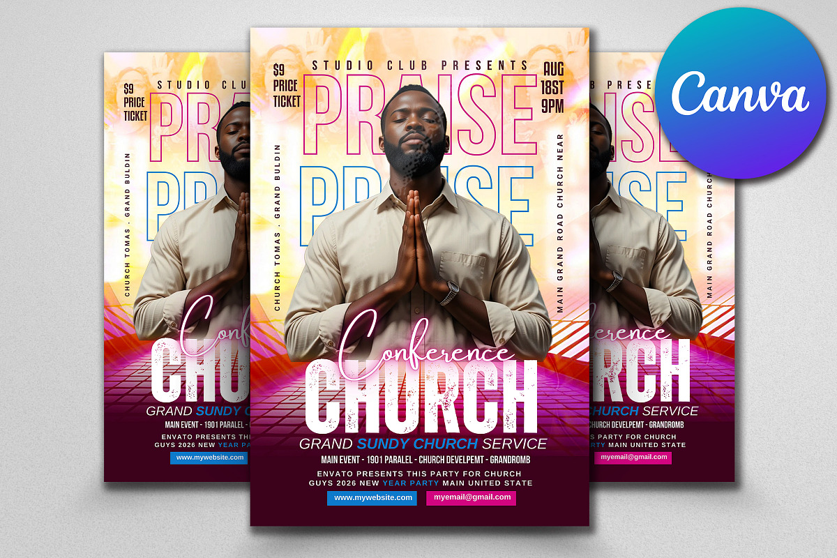 Worship Conference Church Flyer, a Flyer Template by Psd Templates (Photo 2 of 3)