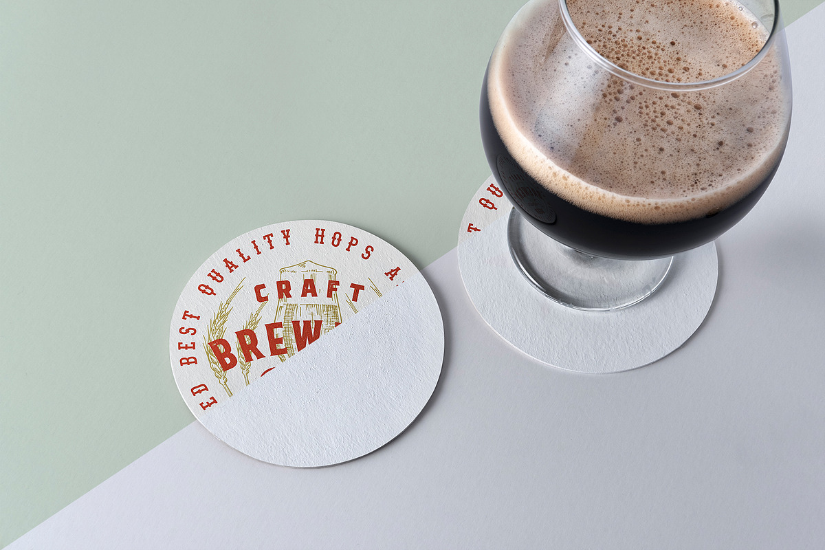 Beer Coaster Mockup, a Cups & Container Mockup by Graphicnugget (Photo 6 of 8)