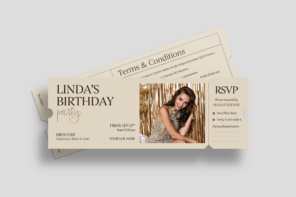 Event Ticket Template, an Invitation Template by BrandPacks (Photo 2 of 5)