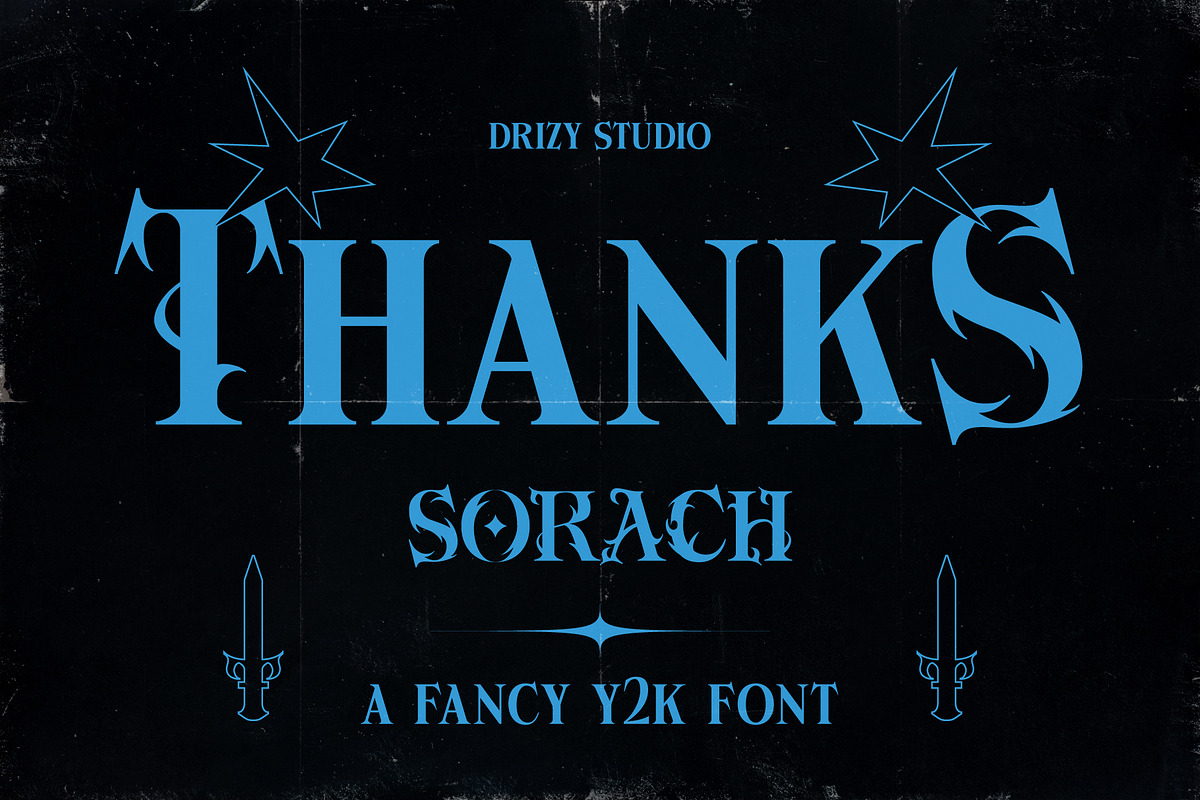 Sorach - Fancy Y2K Font, a Serif Font by Drizy (Photo 10 of 10)