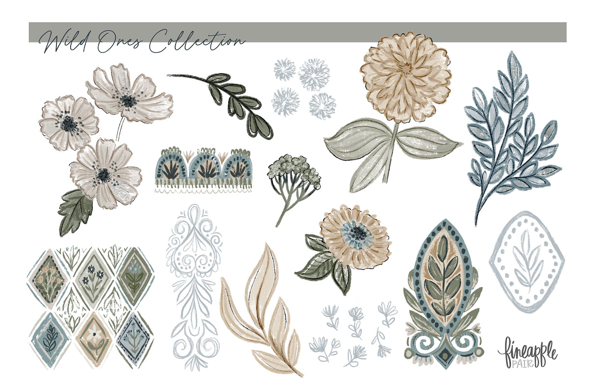 Boho Floral Clipart, an Object Graphic by FINEAPPLE (Photo 2 of 6)