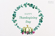 Thanksgiving clipart. Fall season, a Seasonal Illustration by Alla Art Poster (Thumbnail 7 of 7)