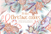 Christmas Cookies watercolor, a Food Illustration by Shabbypie (Thumbnail 1 of 12)